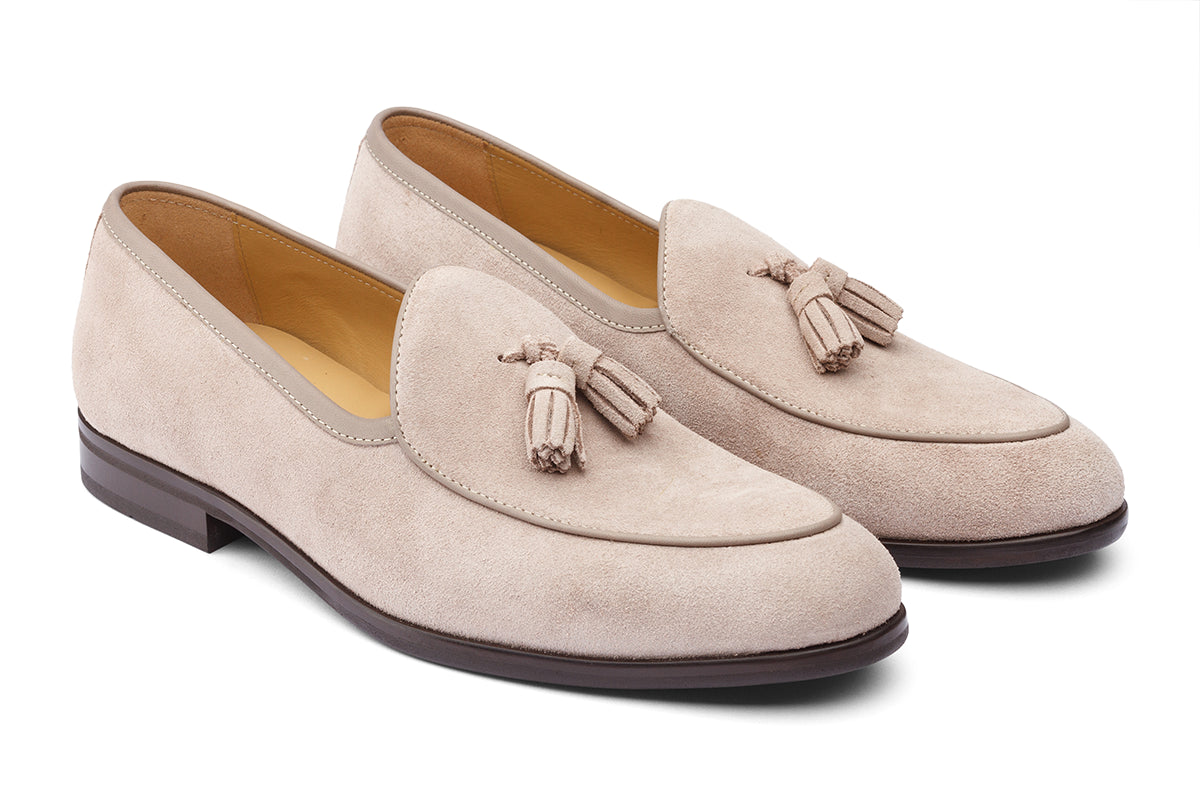 PETERSBURG - CREAM SUEDE LEATHER SHOES