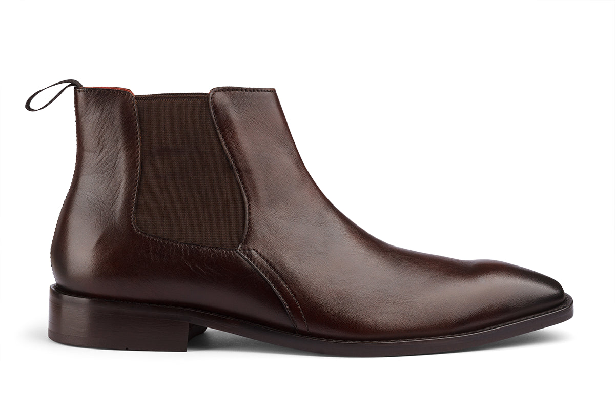 BUSAN - BROWN PATINA LEATHER CHELSEA BOOT