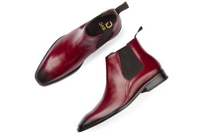 BUSAN - BORDO PATINA LEATHER CHELSEA BOOT