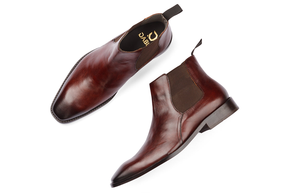 BUSAN - SEQUIOA TAN PATINA LEATHER CHELSEA BOOT