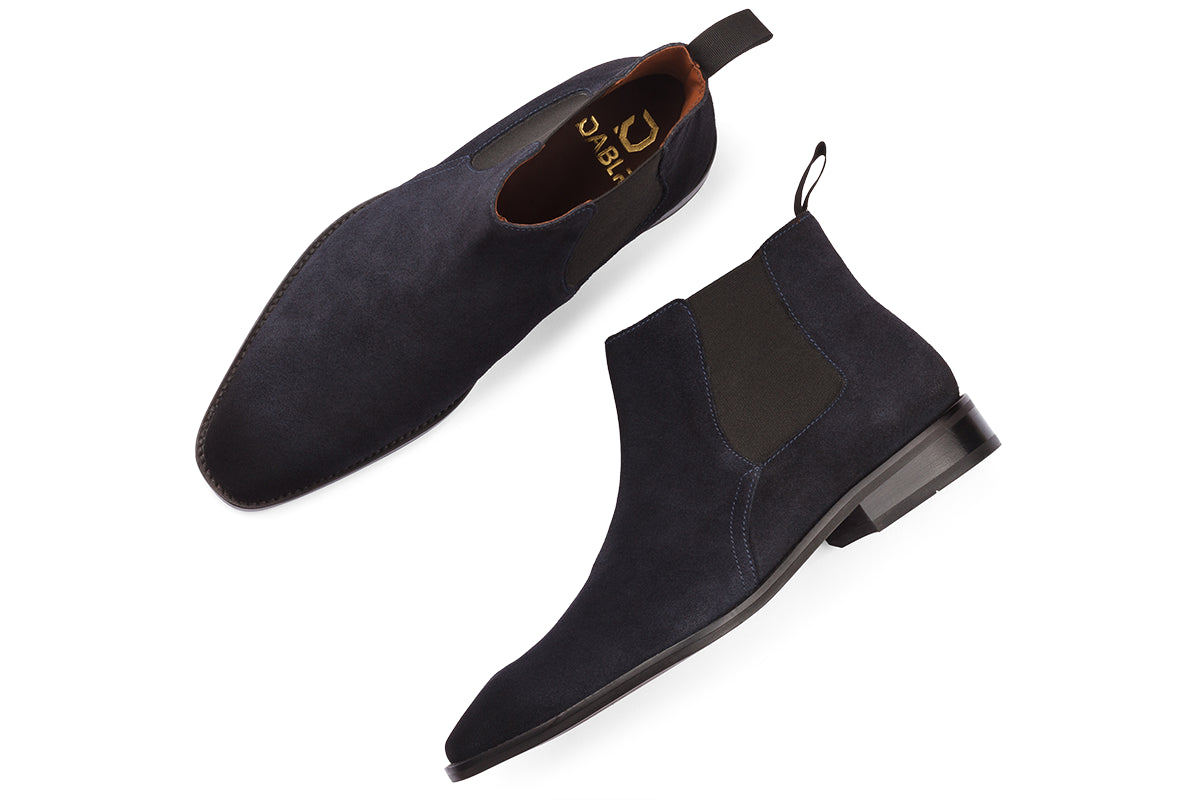 BUSAN - NAVY BLUE SUEDE LEATHER CHELSEA BOOT