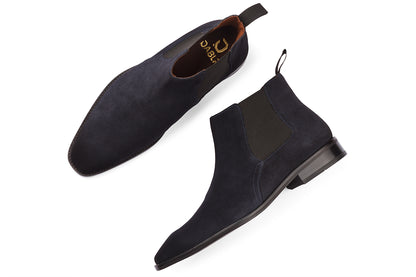 BUSAN - NAVY BLUE SUEDE LEATHER CHELSEA BOOT