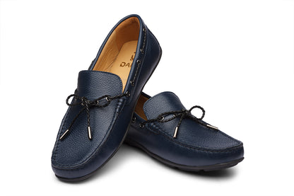 ALFREDO - NAVY BLUE LEATHER SHOES