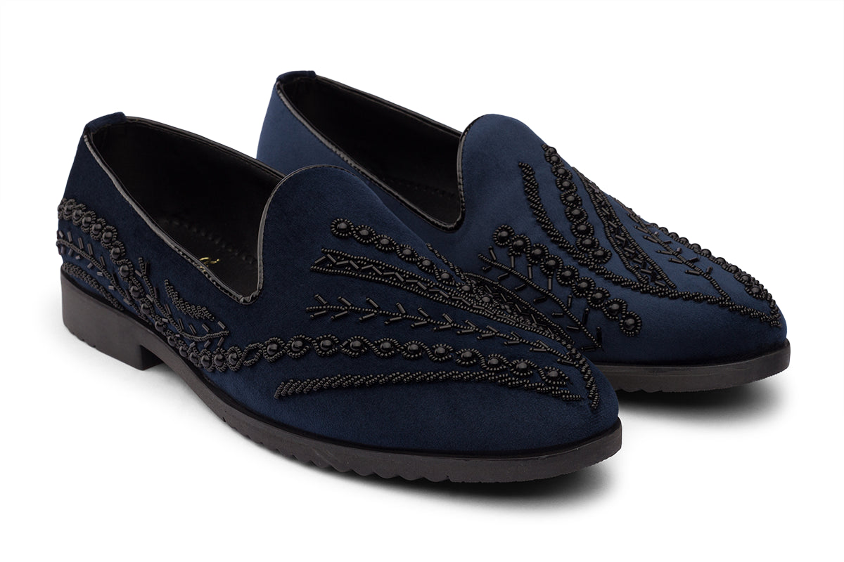 PEARL SERIES - NAVY VELVET SHOE