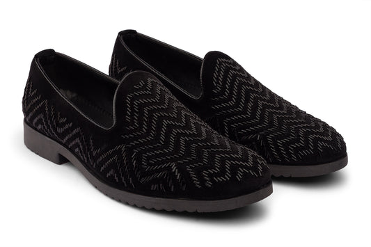 V SEQUENCE - BLACK VELVET SHOE