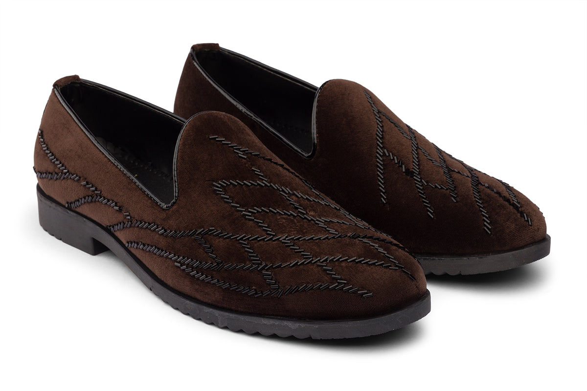 LINE SEQUENCE - BROWN VELVET SHOE