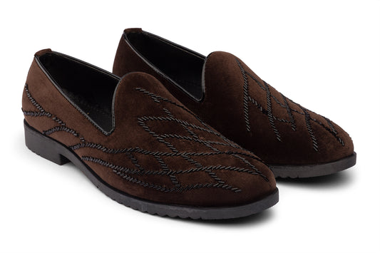 LINE SEQUENCE - BROWN VELVET SHOE