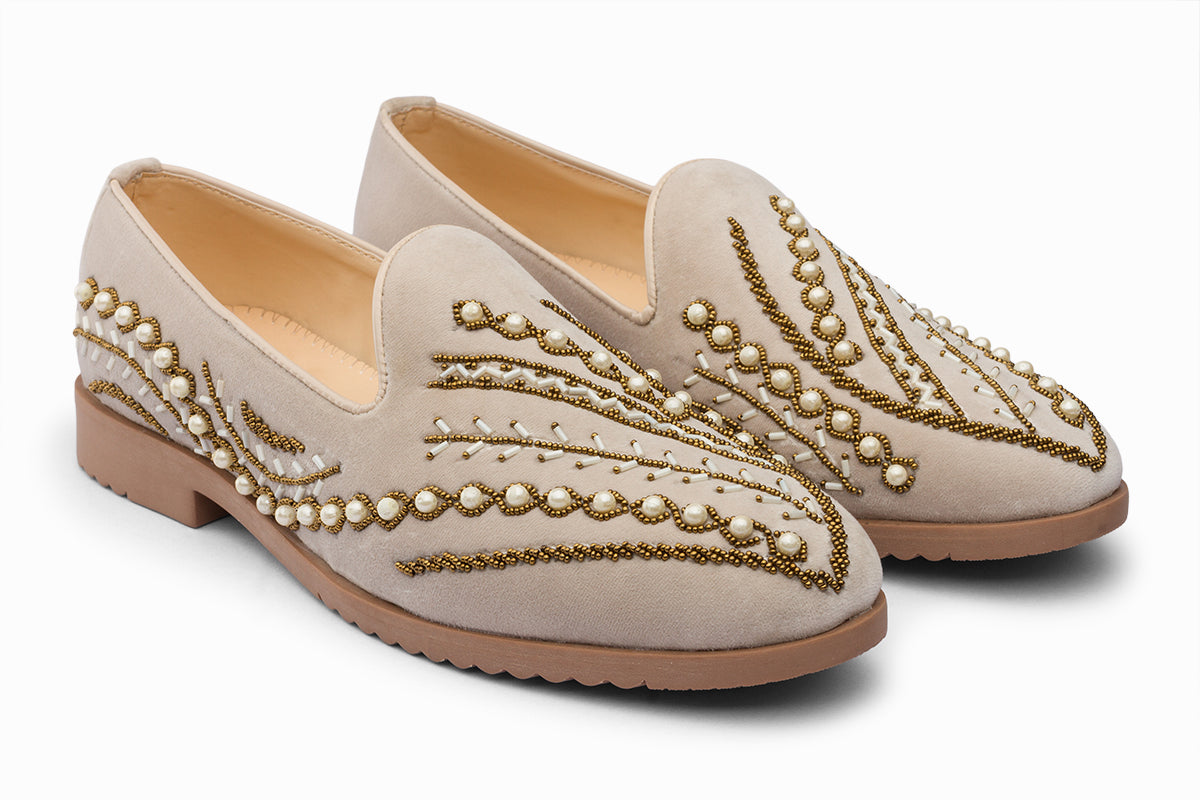 PEARL SERIES - CREAM VELVET SHOE