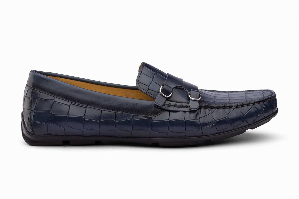 PRAGUE - BLUE LEATHER SHOES