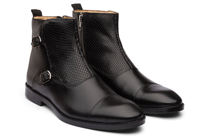 EDINBURG - BLACK MONKSTRAP LEATHER BOOT