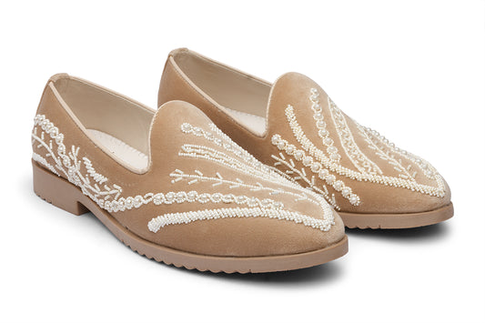 PEARL SERIES - CREAM VELVET SHOE