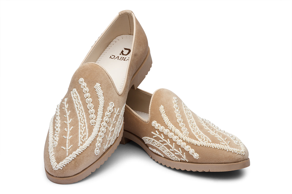PEARL SERIES - CREAM VELVET SHOE