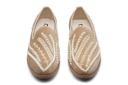 PEARL SERIES - CREAM VELVET SHOE