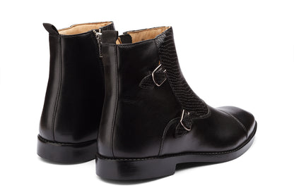 EDINBURG - BLACK MONKSTRAP LEATHER BOOT