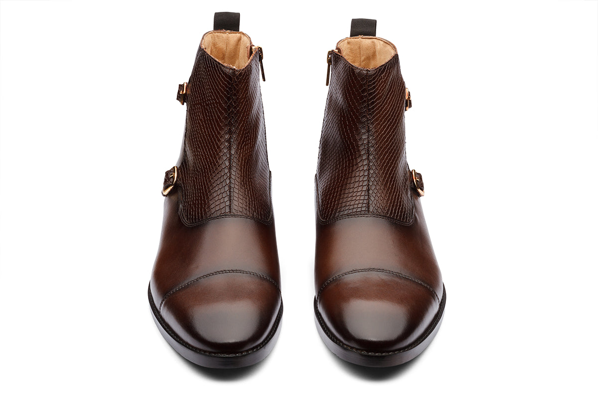 EDINBURG - CHESTNUT BROWN MONKSTRAP LEATHER BOOT