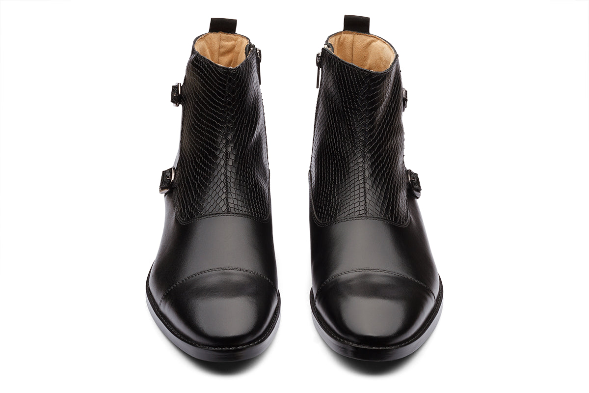 EDINBURG - BLACK MONKSTRAP LEATHER BOOT