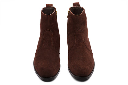 DORTMUND - BROWN SUEDE CUBAN HEEL BOOT