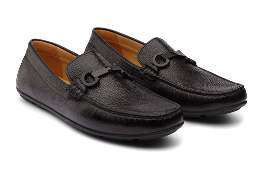 SOUTHWEST - REVERSIBLE BLACK MILLED LEATHER SHOES