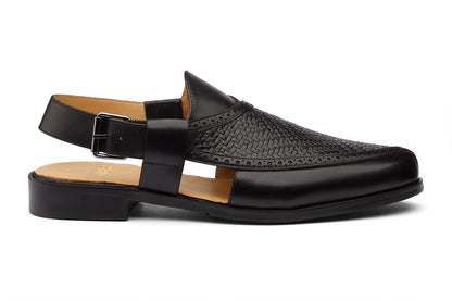 JAIPURIA - BLACK LEATHER SANDAL