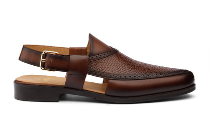 JAIPURIA - CHESTNUT BROWN LEATHER SANDAL