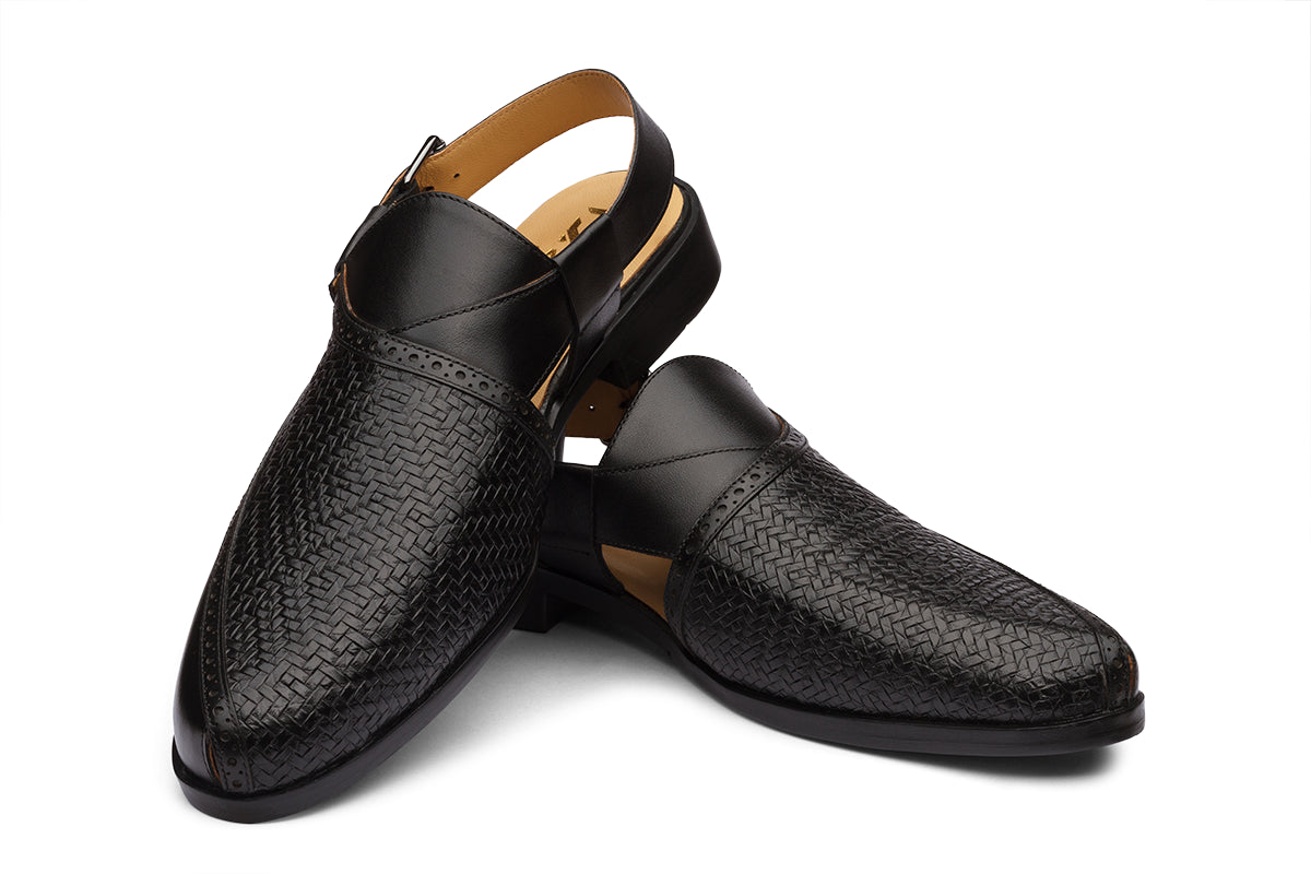 JAIPURIA - BLACK LEATHER SANDAL