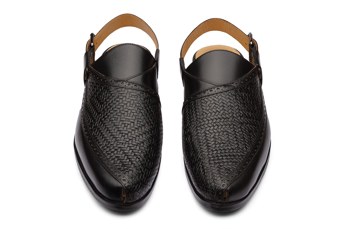 JAIPURIA - BLACK LEATHER SANDAL