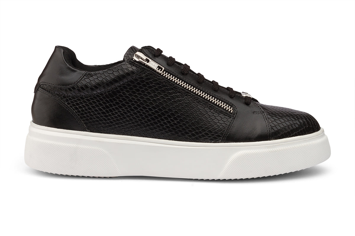 SEATTLE - BLACK LEATHER SNEAKERS