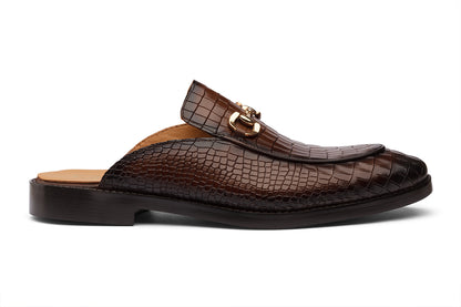 VIGO - CHESTNUT BROWN LEATHER MULES