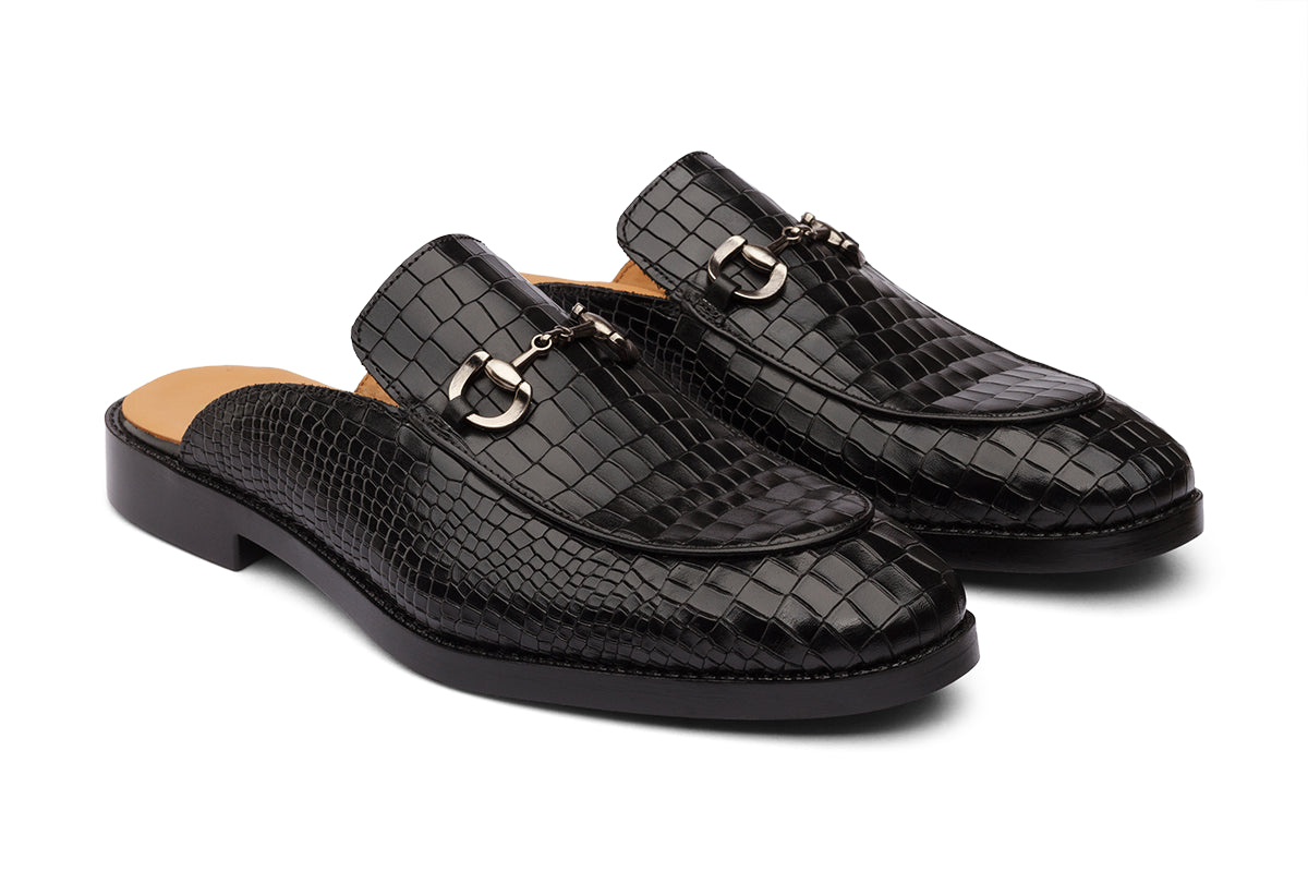 VIGO - BLACK LEATHER MULES