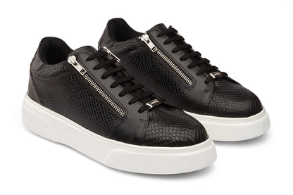 SEATTLE - BLACK LEATHER SNEAKERS