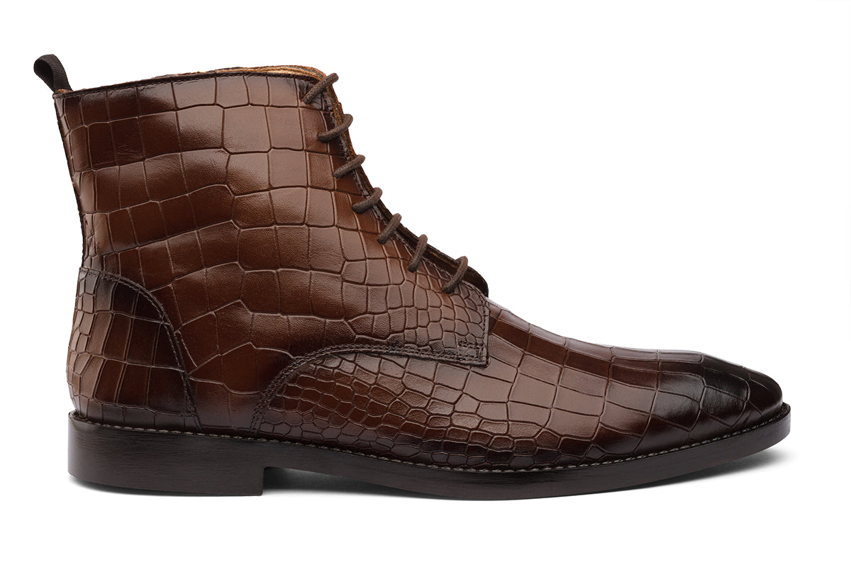 CARDIF - CHESTNUT BROWN LEATHER BOOT