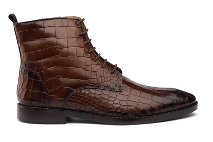 CARDIF - CHESTNUT BROWN LEATHER BOOT