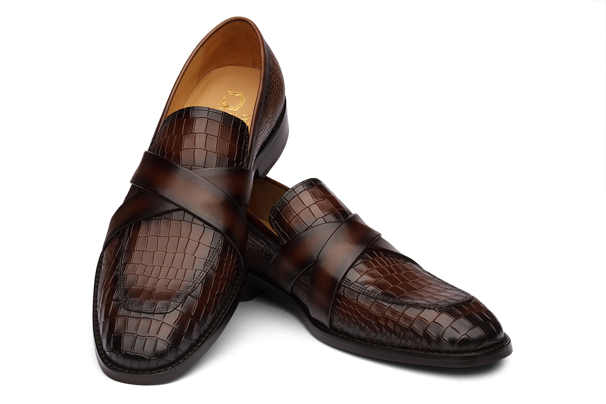 BOLOGNA - CHESTNUT BROWN LEATHER SHOES