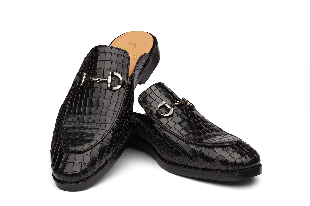 VIGO - BLACK LEATHER MULES