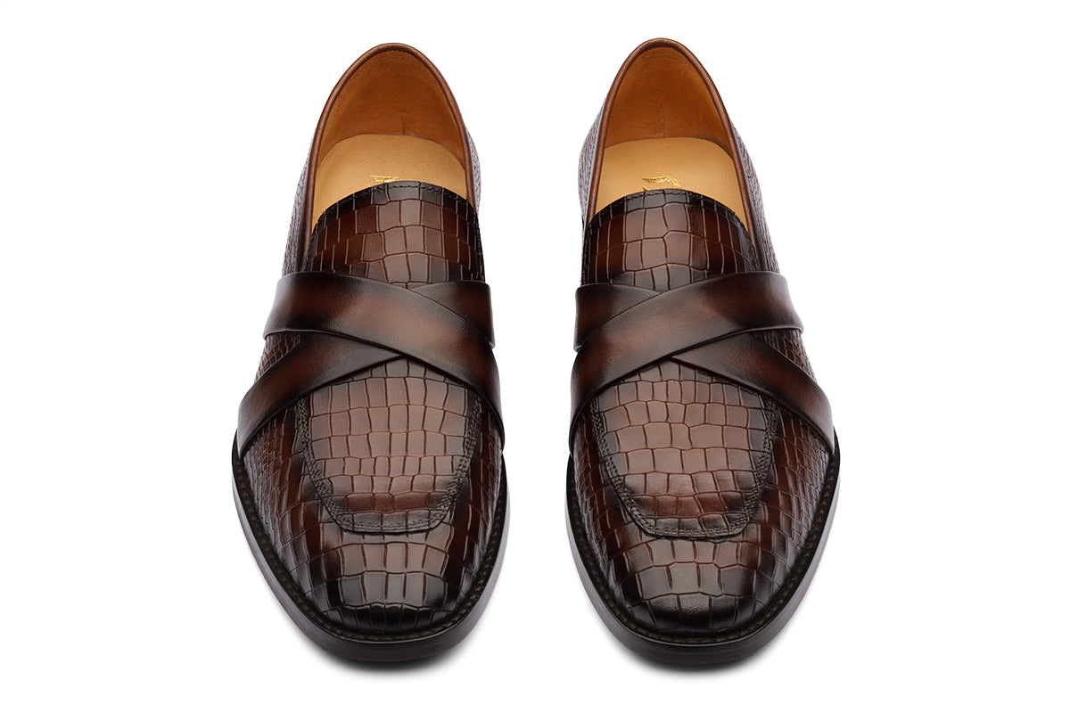 BOLOGNA - CHESTNUT BROWN LEATHER SHOES