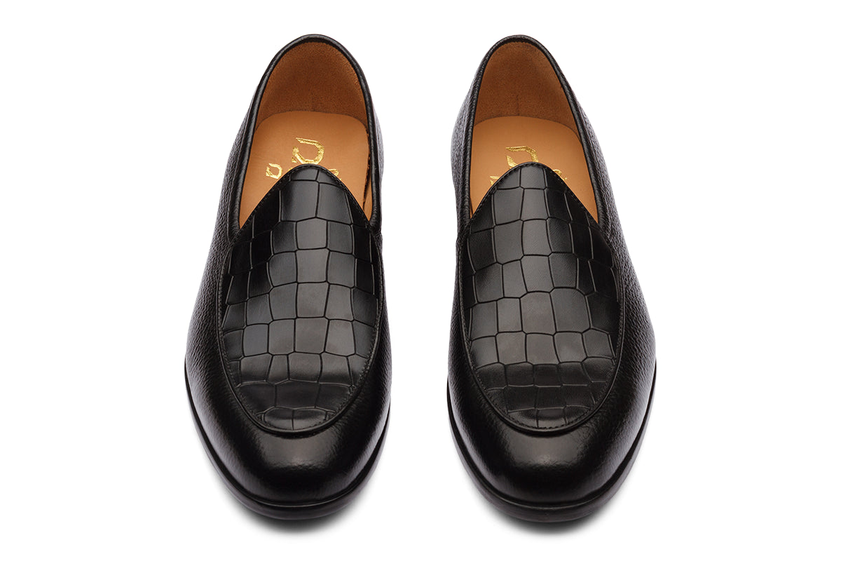 BELGIUM LOAFER - BLACK LEATHER SHOES