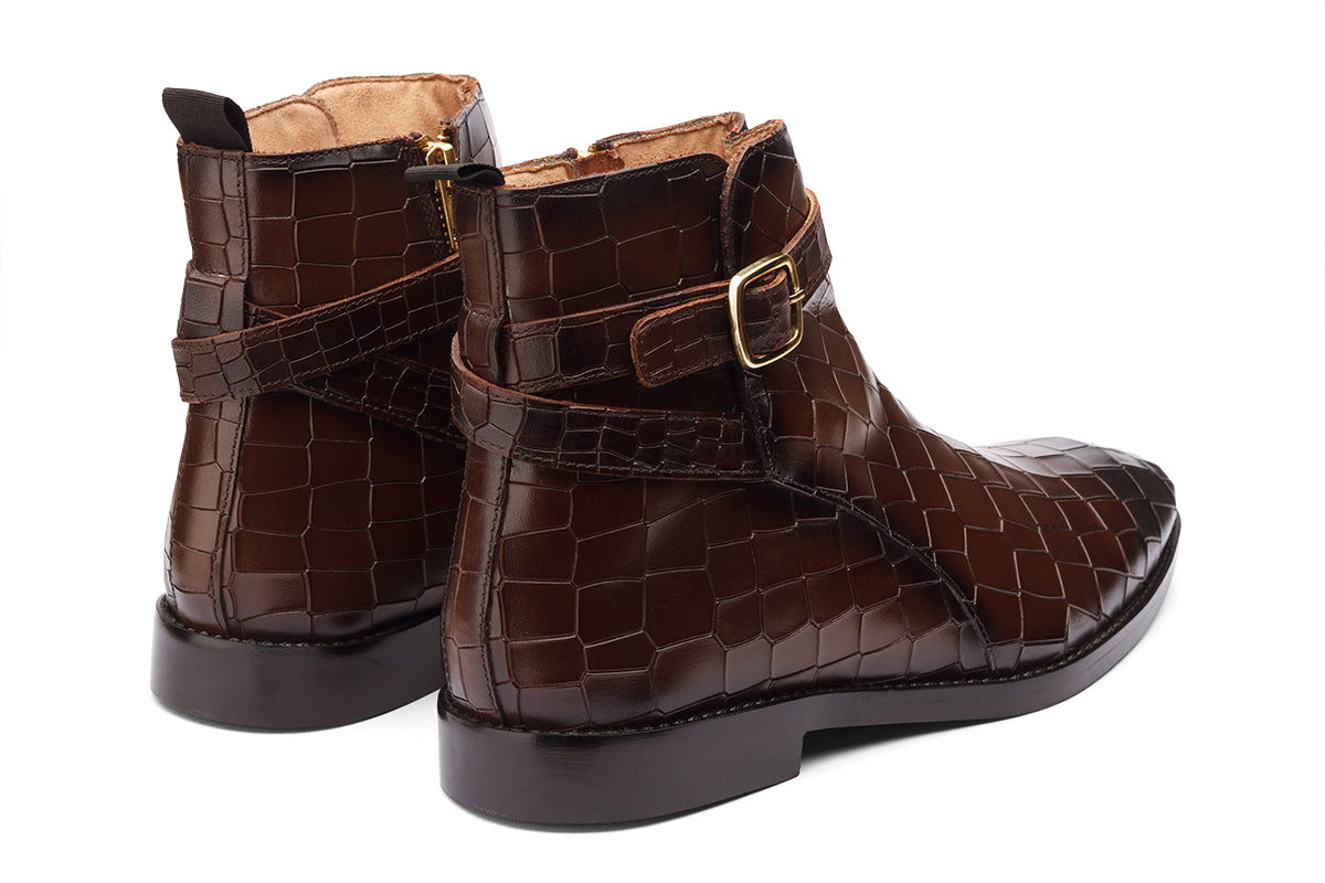DERBEN - CHESTNUT BROWN LEATHER BOOT