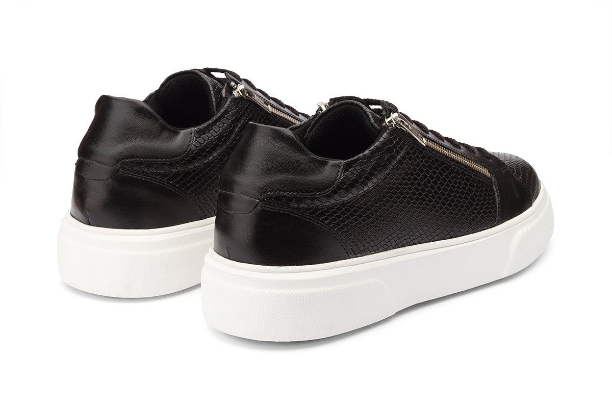 SEATTLE - BLACK LEATHER SNEAKERS