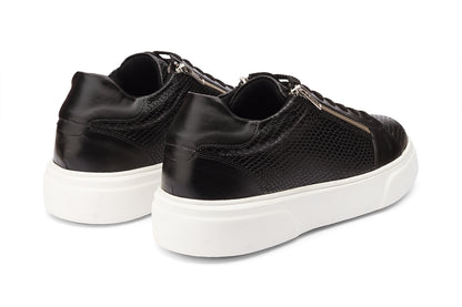 SEATTLE - BLACK LEATHER SNEAKERS