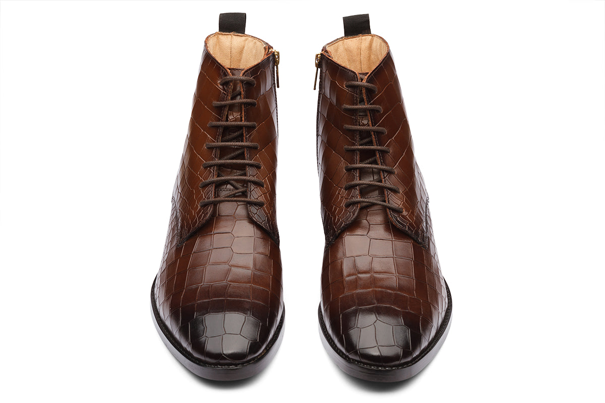 CARDIF - CHESTNUT BROWN LEATHER BOOT