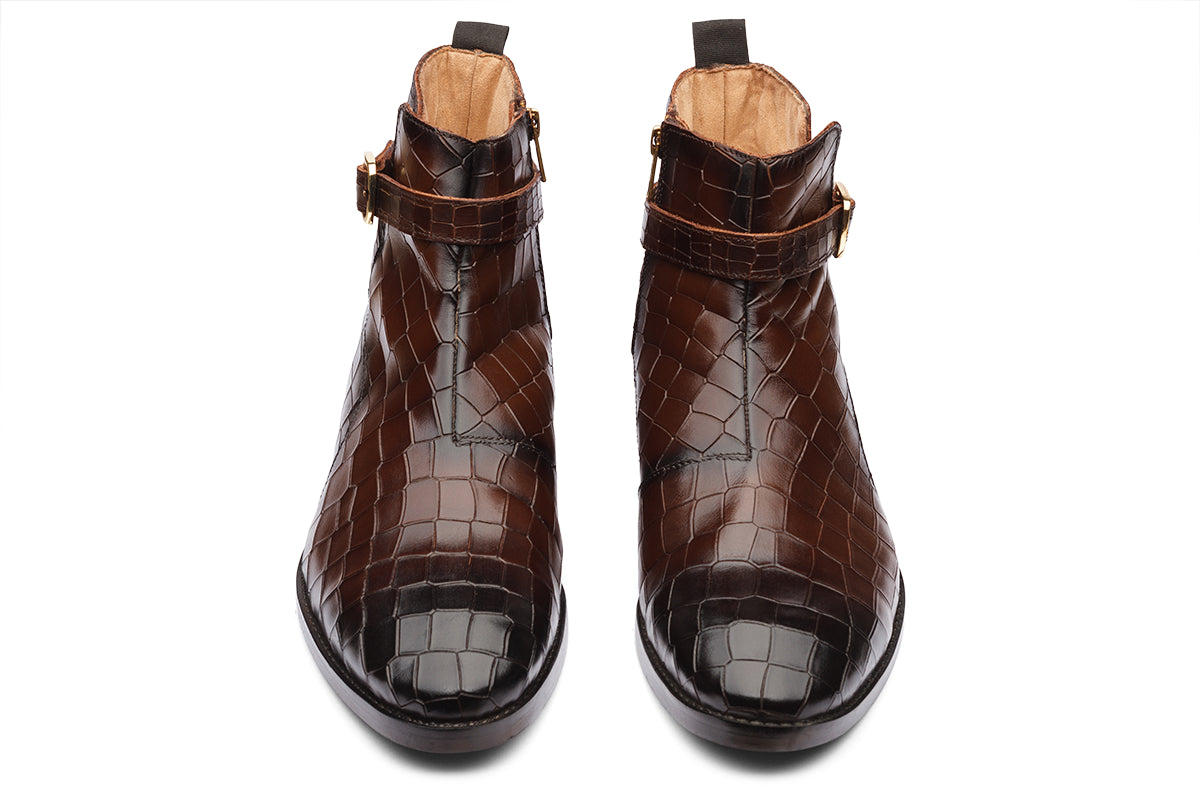 DERBEN - CHESTNUT BROWN LEATHER BOOT