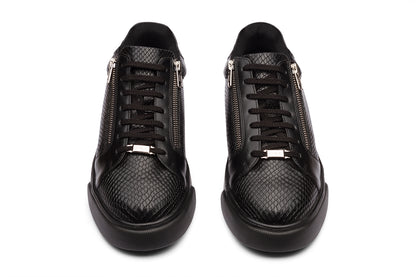 SEATTLE - ALL BLACK LEATHER SNEAKERS