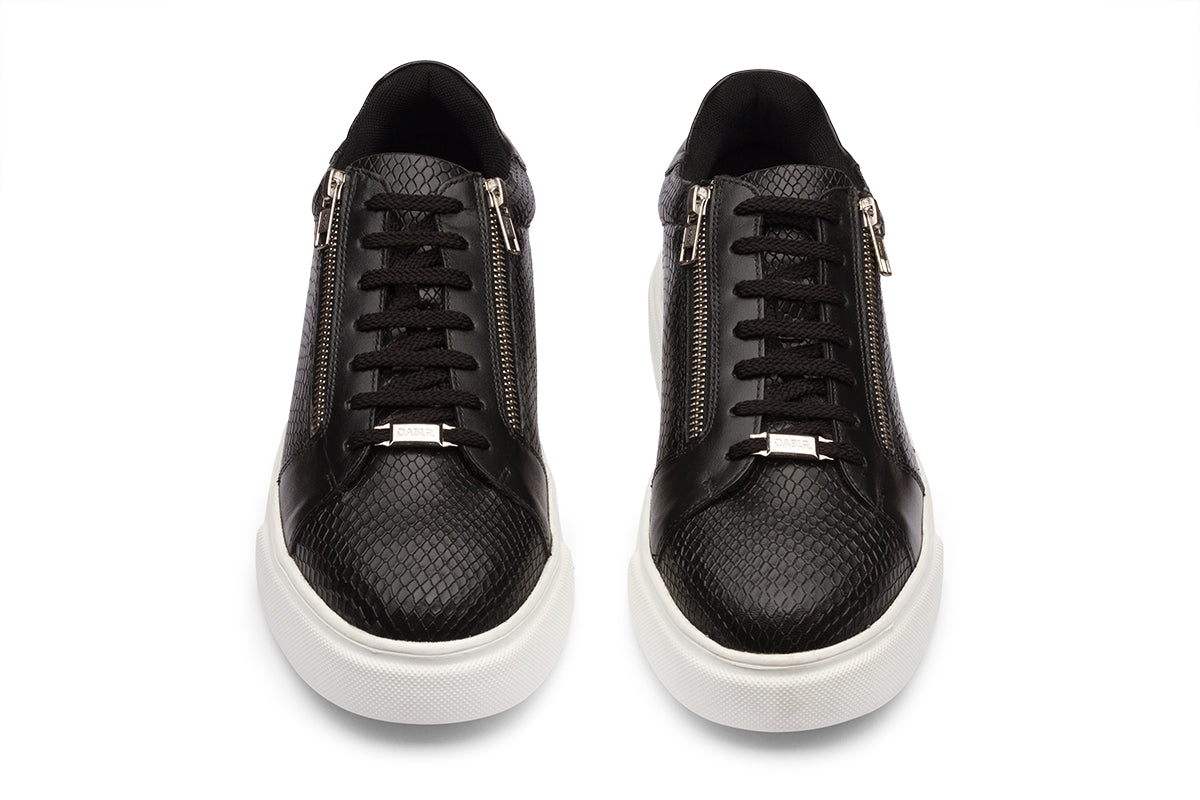 SEATTLE - BLACK LEATHER SNEAKERS