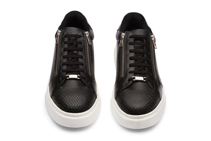 SEATTLE - BLACK LEATHER SNEAKERS