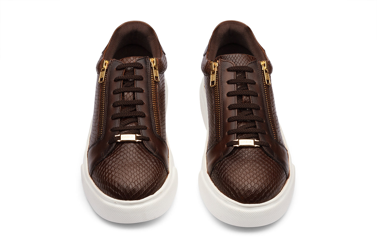 SEATTLE - CHESTNUT BROWN LEATHER SNEAKERS