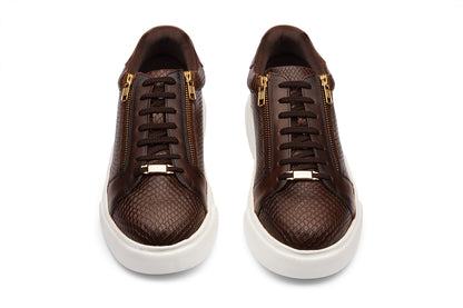 SEATTLE - CHESTNUT BROWN LEATHER SNEAKERS