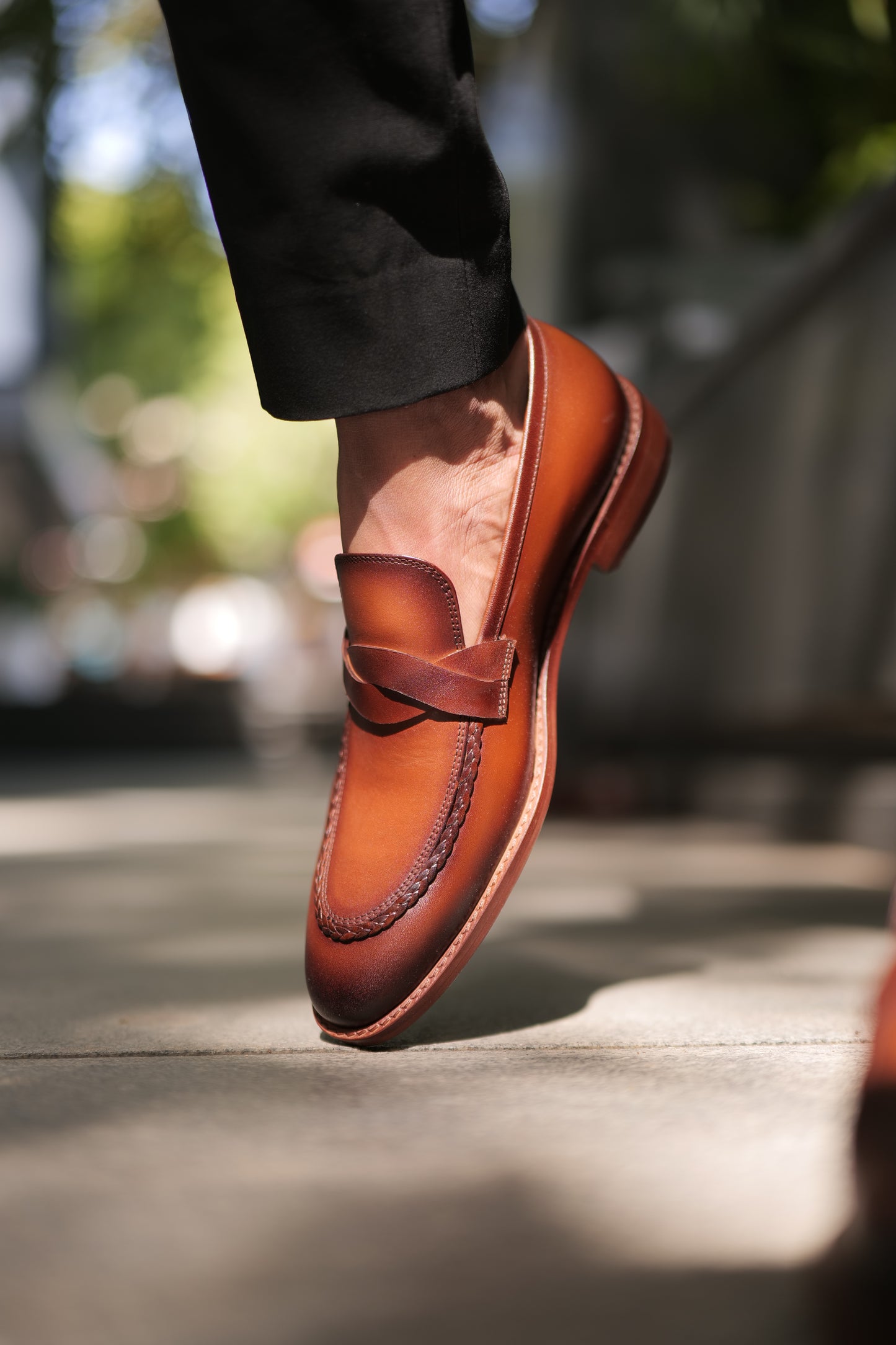 CULLMAN - TAN HANPAINTED LEATHER SHOES