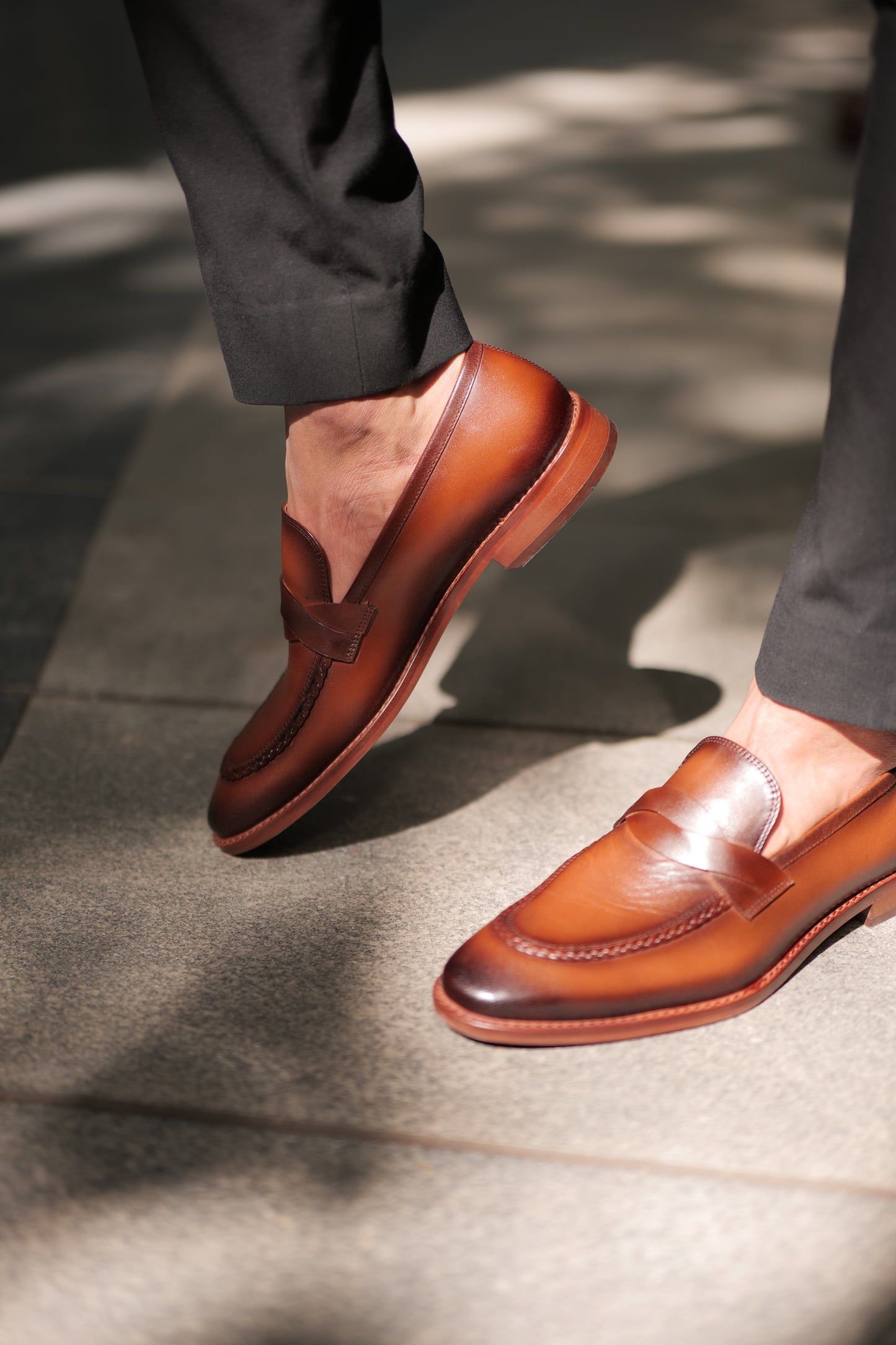 CULLMAN - TAN HANPAINTED LEATHER SHOES