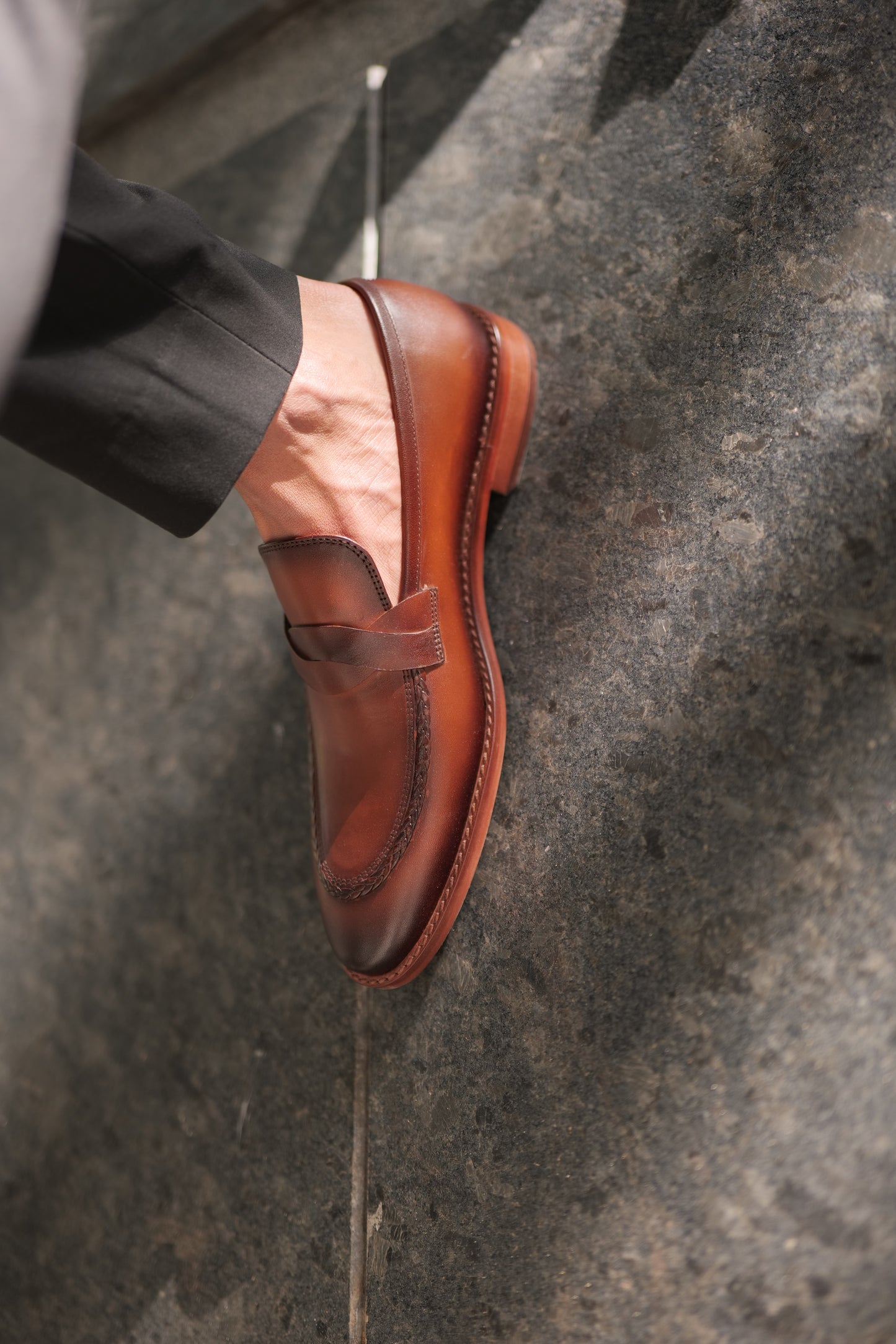 CULLMAN - TAN HANPAINTED LEATHER SHOES