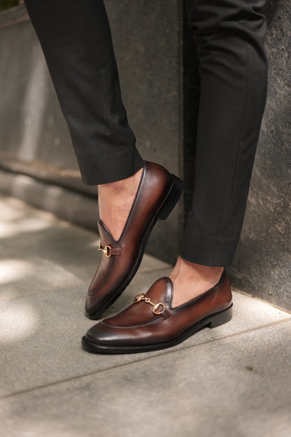 MONACO - CHESTNUT BROWN LEATHER SHOES